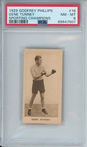 1929 Godfrey Phillips Sporting Champions #16 GENE TUNNEY PSA 8 Low Pop NM-MT - Picture 1 of 2