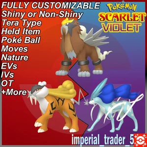 Pokémon Scharlachrot und Violett 🙂 Glänzende legendäre Bestien 🙂 Bundle 6IV anpassbar - Bild 1 von 1