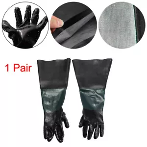 Pair Latex Sandblasting Working for Sand Cabinet Blasting new Gloves Sandblaster - Picture 1 of 11