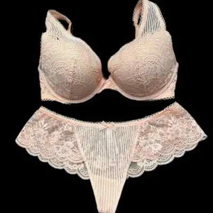 Victorias Secret Set Dream Angels Push Up Lace Bra & Wide Side Thong Panty New - Picture 1 of 4
