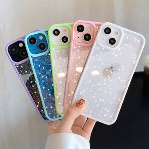 STAR GLITTER Case For iPhone 14 13 12 11 Pro Max 7 XR X Clear Bling Phone Cover