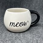 World Market Meow Surprise Cat Coffee Cup White Black Siamese Kitty 16 oz