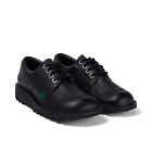 Boys Girls Kickers Youth Kick Lo Leather School Shoes - (Black) Size 3 EU 36