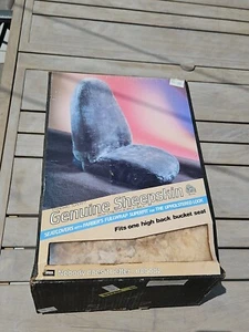 Vintage NOS Plush WOOL Sheepskin High Back Seat Cover FARBER Truck / Car Seat - Picture 1 of 14
