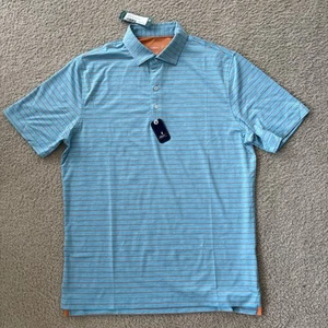NWT Johnnie O UPF 50 Prep-Formance Sun Protection Shirt Newtown Light Blue M $98 - Picture 1 of 8
