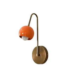 Mid Century Wall Sconce Light Round Shade Vintage Wall Antique Brass Sputnik. - Picture 1 of 6