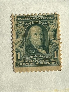 Estampilla de un centavo de Benjamin Franklin de 1902 - Imagen 1 de 2