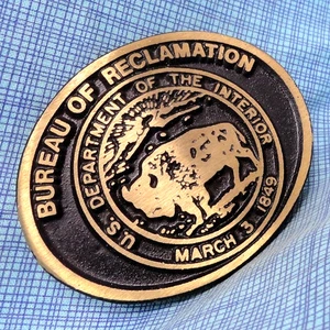 Bureau Of Reclamation US Dept Of The Interior Uniform Belt Buckle Vtg 90s.GMP635 - Picture 1 of 9