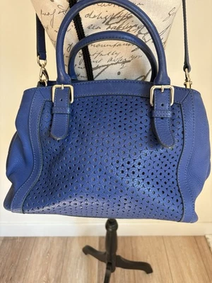 Kate Spade New York Blue Leather Perforated Satchel Crossbody Handbag Saffino - Image 1 of 4