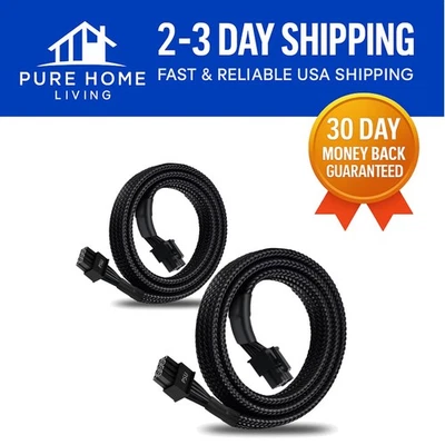 25-Inch 8 Pin PCIe Braided Cable for EVGA - Reliable Power for Graphics Cards - Image 1 of 4