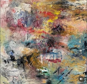 Pintura al óleo original Sorting Through Memories de MBollen abstracto blanco gris  - Imagen 1 de 16