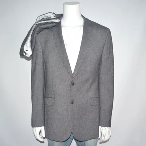 JOS A BANK Slim Fit Stretch Wool Blend Flannel Gray Flat Front Suit 44L 38 x 34 - Picture 1 of 9