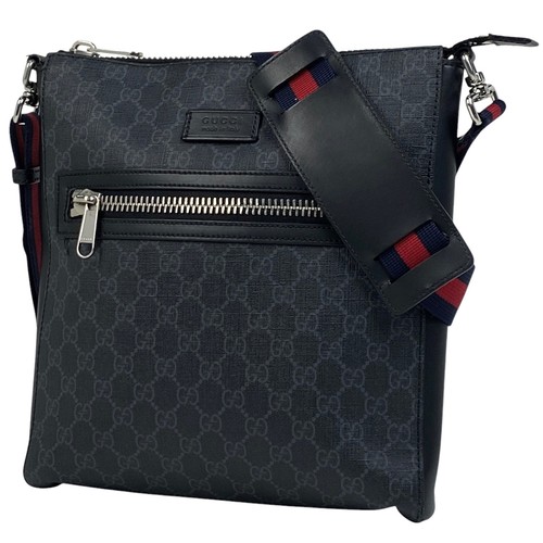 Borsa a tracolla Gucci modello GG borsa a tracolla tela rivestita nera 474137 uomo