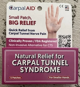 CarpalAID Box of Small 5 Patches for Smaller Hands Aid for Carpal Tunnel Relief - Picture 1 of 2