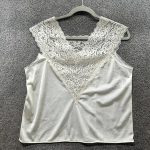 Vintage Collections Etc Cami Tank Top Damen Medium Creme Weiß Spitze Romantisch - Bild 1 von 7