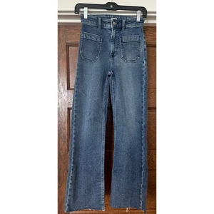 FAHERTY Stretch Frottee High Rise Wide Leg Front Patch Pocket Jeans Gr. 24 - Bild 1 von 4