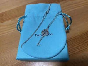 Silver Accent Pendant Daisy Necklace 925 Co. Diamond Key Tiffany & Sterling - Picture 1 of 4