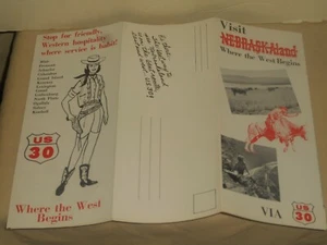 Vintage 1960 Nebraska U.S. Route 30 Brochure NEBRASKALAND Where The West Begins - Picture 1 of 12