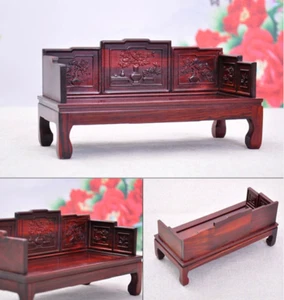 Rosewood Carved Chinese Miniature Display Arhat Bed Altar Model Decor Base 罗汉床60 - Bild 1 von 2