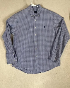 Ralph Lauren Blue Label Mens Shirt Sz Large Blue Check Button-Up Long Sleeve - Picture 1 of 8