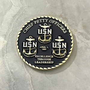 Official US Navy CHIEF PETTY OFFICER USN Challenge Coin "1893" - Picture 1 of 2