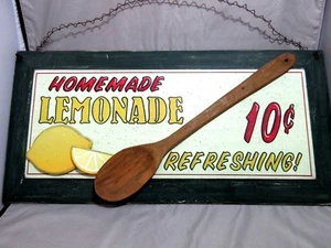 Lemonade 3D Wooden Sign 10 Cents Homemade Refreshing Retro Advertising Wall Art - Picture 1 of 6