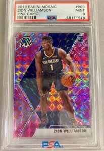 2019-20 Panini Mosaic Basketball Pink Camo #209 Zion Williamson RC PSA 9 MINT - Picture 1 of 2