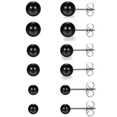 Juego de inicio de 6 pares de aretes hipoalergénicos de perlas de imitación de acero inoxidable Foto 1 de 4