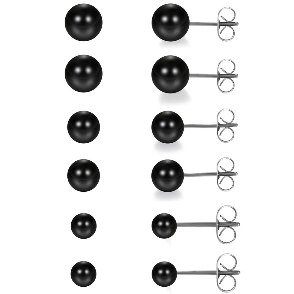 6 Pairs Faux Pearl Stainless Steel Hypoallergenic Stud Earrings Starter Set - Image 1 of 4