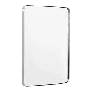 ANDY STAR Modern 22 x 30 In Rectangular Hanging Bathroom Mirror, Brushed Nickel - Picture 1 of 9