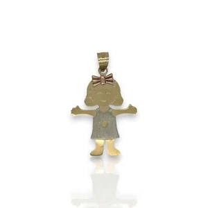 Little Girl Pendant - 10K Yellow Gold - Picture 1 of 2