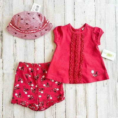 Nuevo con etiquetas Conjunto de Club Clase Ladybug Y2K De Colección y Sombrero para el Sol Bebé Niña talla 9M Foto 1 de 4