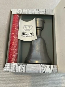 Vintage NIB Amway Dinner Bell Candlestick Anvilcraft Taper Candle Holder, 5" T - Picture 1 of 9
