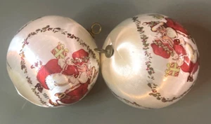 Vintage 1981 Kissing Santa and Mrs Claus Weihnachtsbaum Schnurschmuck 2er Set - Bild 1 von 3