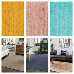 Rug Jute Braided Runner 100% Natural Handmade Carpet Rustic look Rug Area Rug - Picture 1 of 34