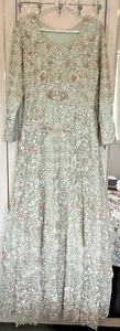 Asian mint blue bridal dress size 12 looks new - Picture 1 of 14