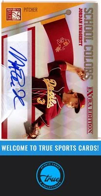 2010 Donruss Elite Extra Edition #1 Jordan Swagerty School Colors Auto /149 - Image 1 of 2