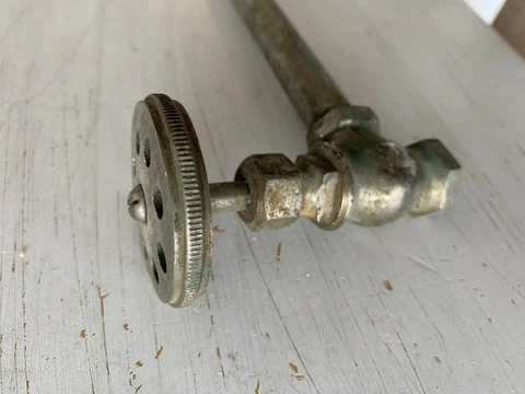 Antique Nickel Brass Sink Toilet Water Supply Shut Off Valve Vtg  100-20J Cover