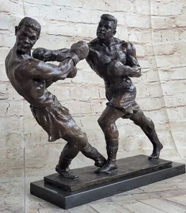 Vintage American Boxer Boxers solid bronze boxing Ring Side Fighting Artwork - Picture 1 of 10