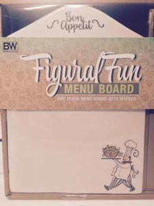 Boston Warehouse Figural Fun Chef Bon Appetit Dry Erase Menu Board w Marker - Picture 1 of 1