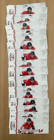 OTTAWA SENATORS 2013-2014 NHL COMPLETE SEASON FULL UNUSED TICKETS  - LOT OF 41 Cover
