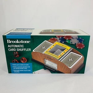 Brookstone Automatic Card Shuffler Holds 1-2 Decks Battery Operated NEW Sealed  - Picture 1 of 9