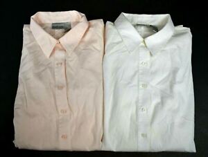 Chico's Women's Size 3 Long Sleeve Collared Button Up Dress Shirts Lot of 2