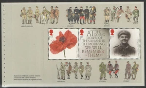 (PANE 1) GB MNH MINT Stamps THE GREAT WAR 2014 Prestige Booklet Pane ex DY11 - Picture 1 of 1