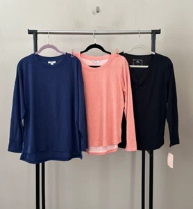 Lot of 3 Roudelain & Goodnight Kiss Sz M Long Sleeves Knit Pajama Top Bundle - Picture 1 of 10