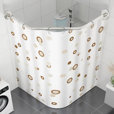Curved Shower Rod Stretchable Diamond?Shape Corner Shower Curtain Rod - Image 1 of 4