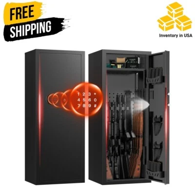 TNTANTS 12-15 Gun Cabinet Rifles & Pistols Quick Access Long Gun Safe Alarm Mode - Image 1 of 4