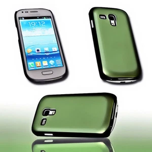 Alu Back Cover Handy Case Hülle Schale Schutz Grün für Samsung Galaxy S3 Mini - Picture 1 of 11