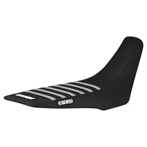 2009 Honda CRF 230M 230M Gripper Seat Cover all BLACK w/ SILVER ribs #316 - Picture 1 of 4