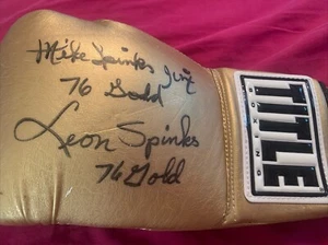 Leon & Michael Spinks Signed Auto Glove 1976 Olympics JSA COA! - Picture 1 of 2